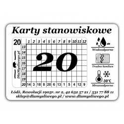 KOMPLET KART STANOWISKOWYCH - 20