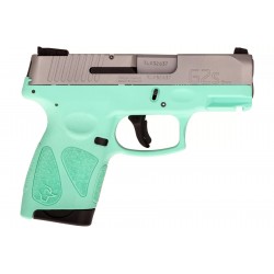 PISTOLET TAURUS G2S MATTE STAINLESS / CYAN 9MM LUGER COMPACT 7 RDS.